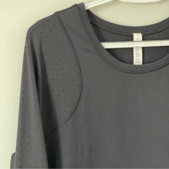 Lululemon Mind Over Miles Long Sleeve Running Top Black Size 8 - Picture 12 of 15